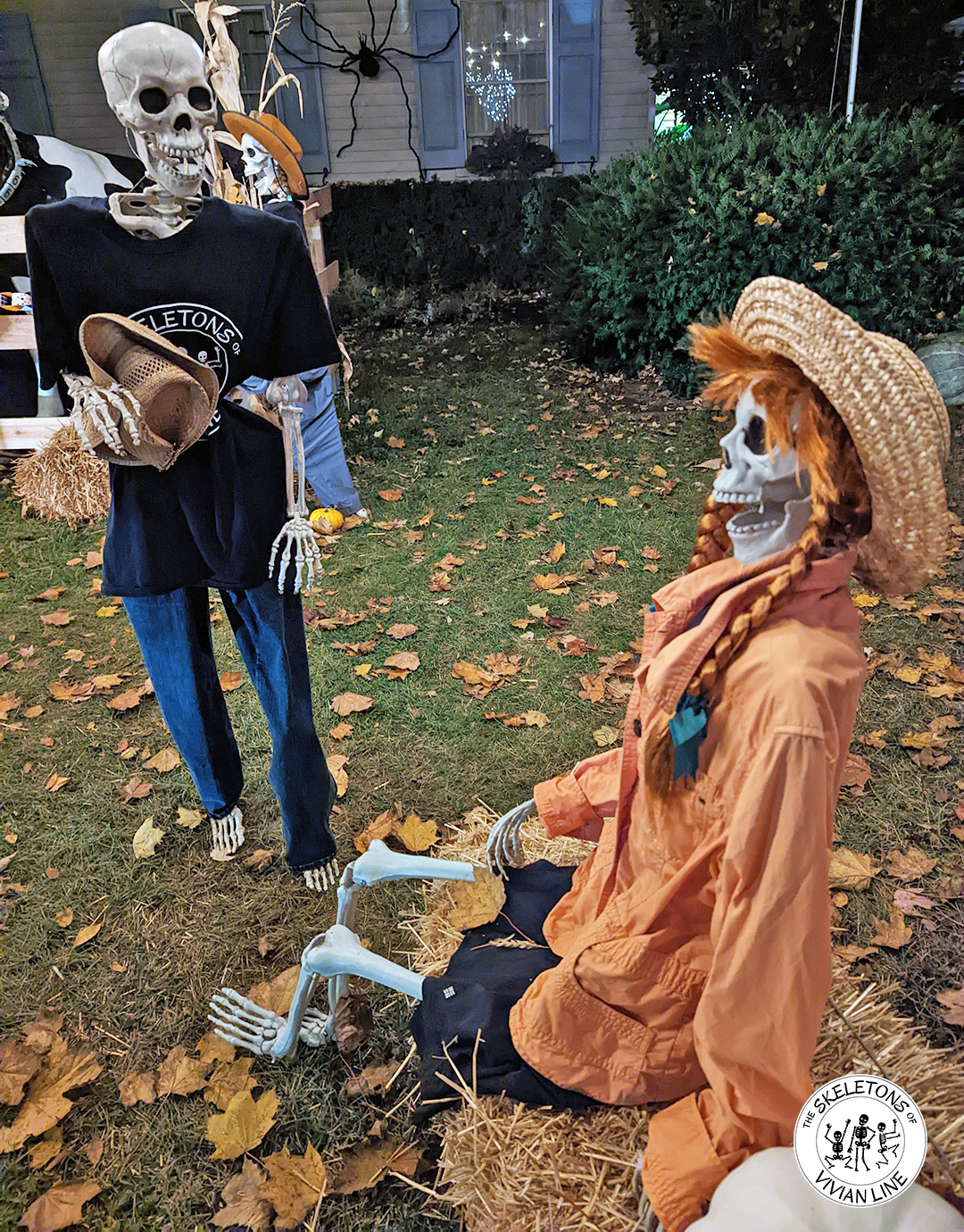 MARCOS PRETEND TO DANCE WITH HALLOWEEN SKELETON 