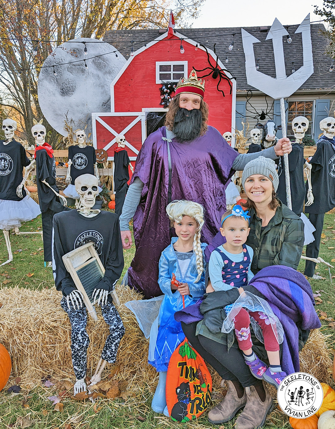 MARCOS PRETEND TO DANCE WITH HALLOWEEN SKELETON 